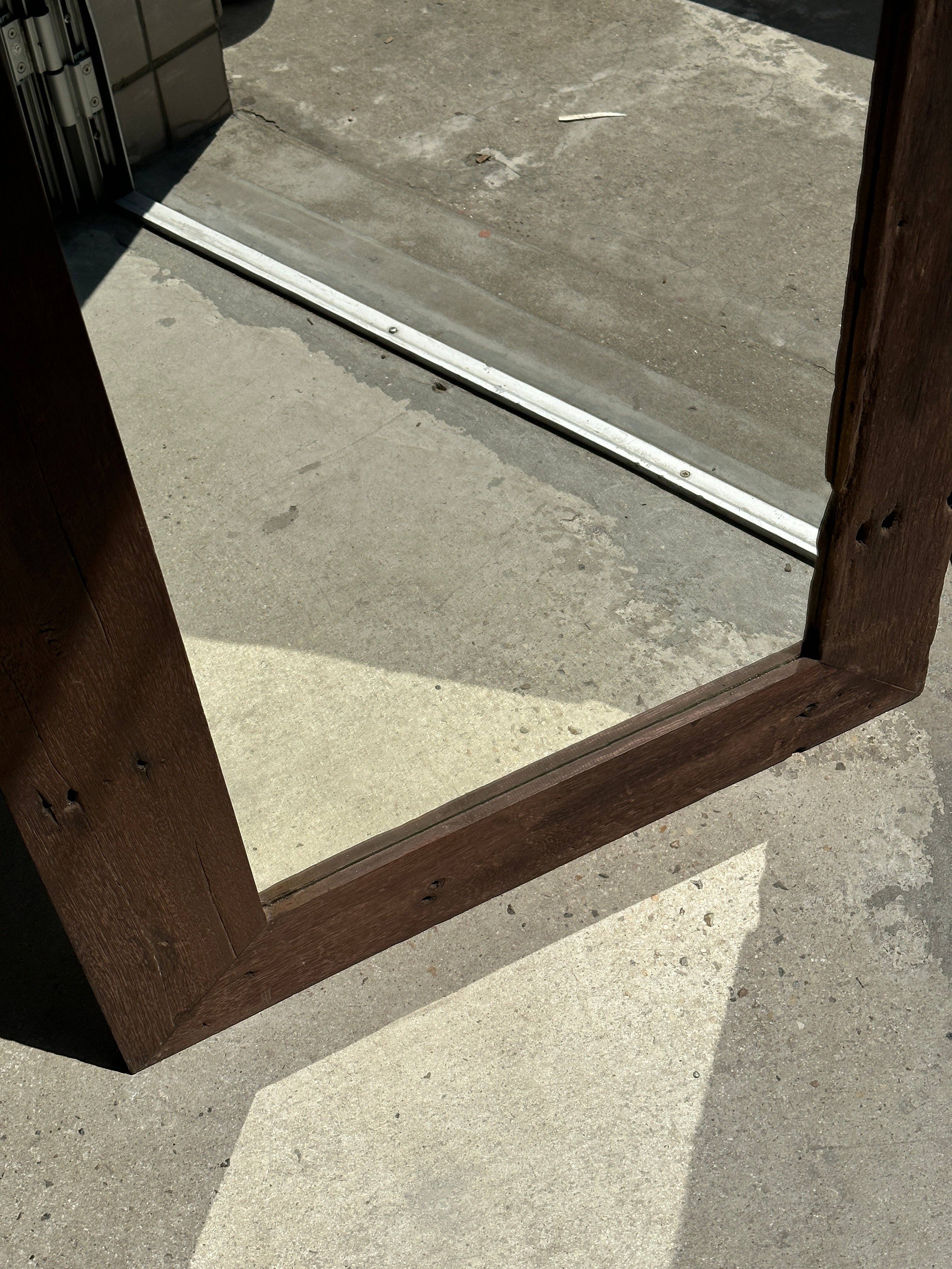 Office Objets - Wholesale Wall Mirror - Mirror with exotic brutalist old iron wood frame H:139cm3