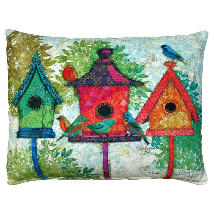 Pillow - Birdhouses (3) - indoor / outdoor cushion for wholesale by Magnolia Casual