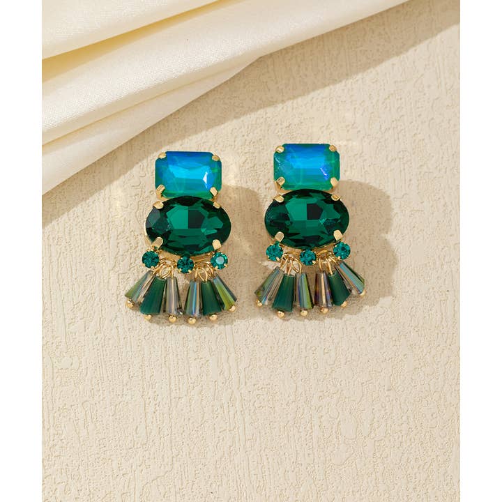 Blossom bijoux – Engroshandel Clip-on-øreringe – Øreringe med klips i facetslebet glas med vedhæng – 26AHBOL0074