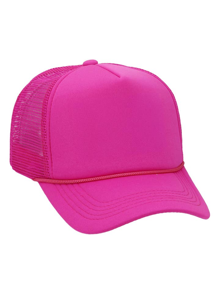 Casquette de camionneur en mousse solide à cinq panneaux pour la vente par Cap Zone