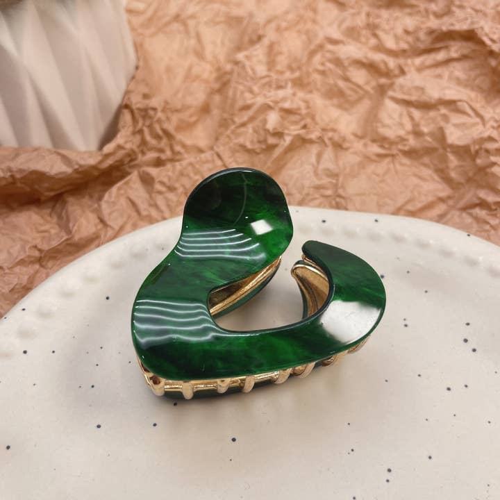 ACCITY - Wholesale Hair Clip - Women's - Irregular Acetate Metal Hair Claw - Chic Mid Clip_CWAHA05624