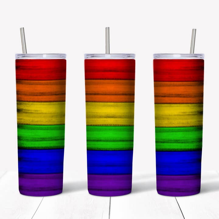 Bicchiere Pride Flag Straight Transfer da 20 once per la vendita all'ingrosso da parte di Rustic Pineapple