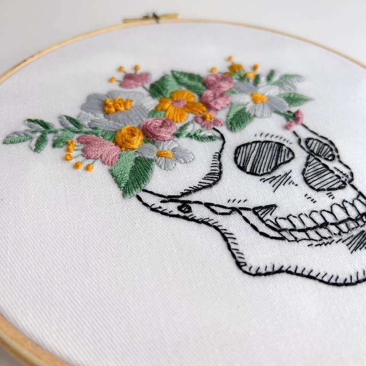 MakeBox & CO - Wholesale Embroidery/Cross Stitch Supplies - Floral Skull Embroidery