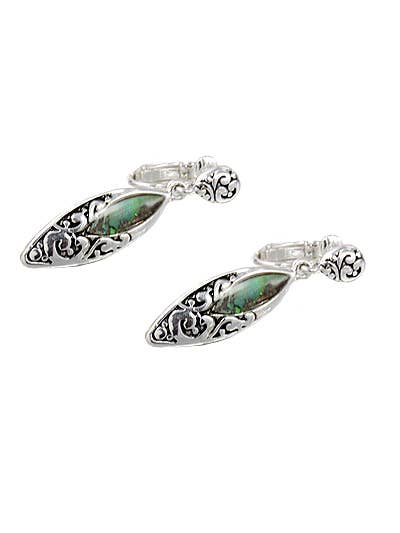 0011 PREMIERE – Engroshandel Clip-on-øreringe – FR3466 Abalone Filigree Navette Clip på krogede øreringe1