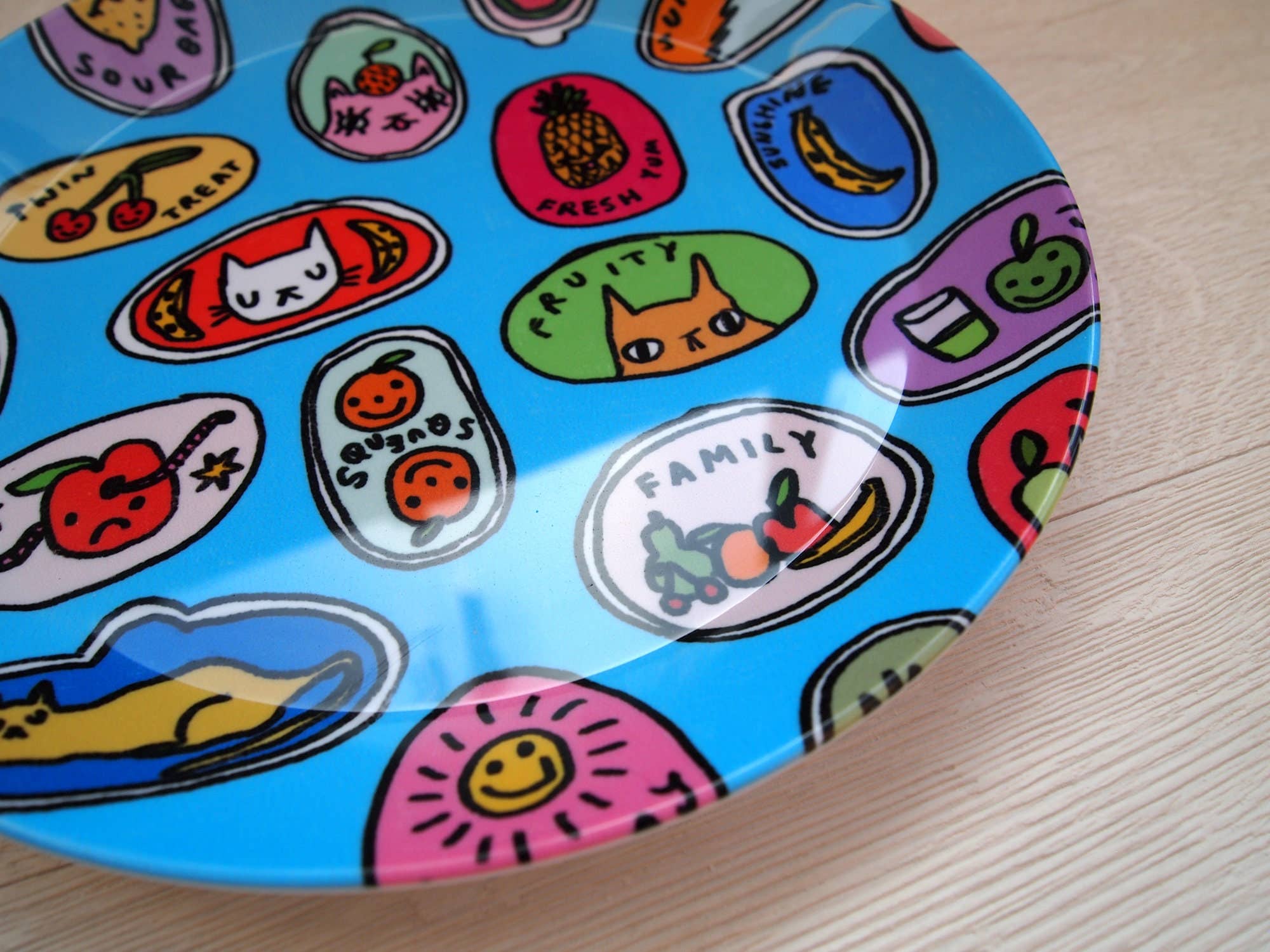 I LIKE CATS – wholesale Disposable plate – Cat Fruit Illustrated Plastic Snack Plate9