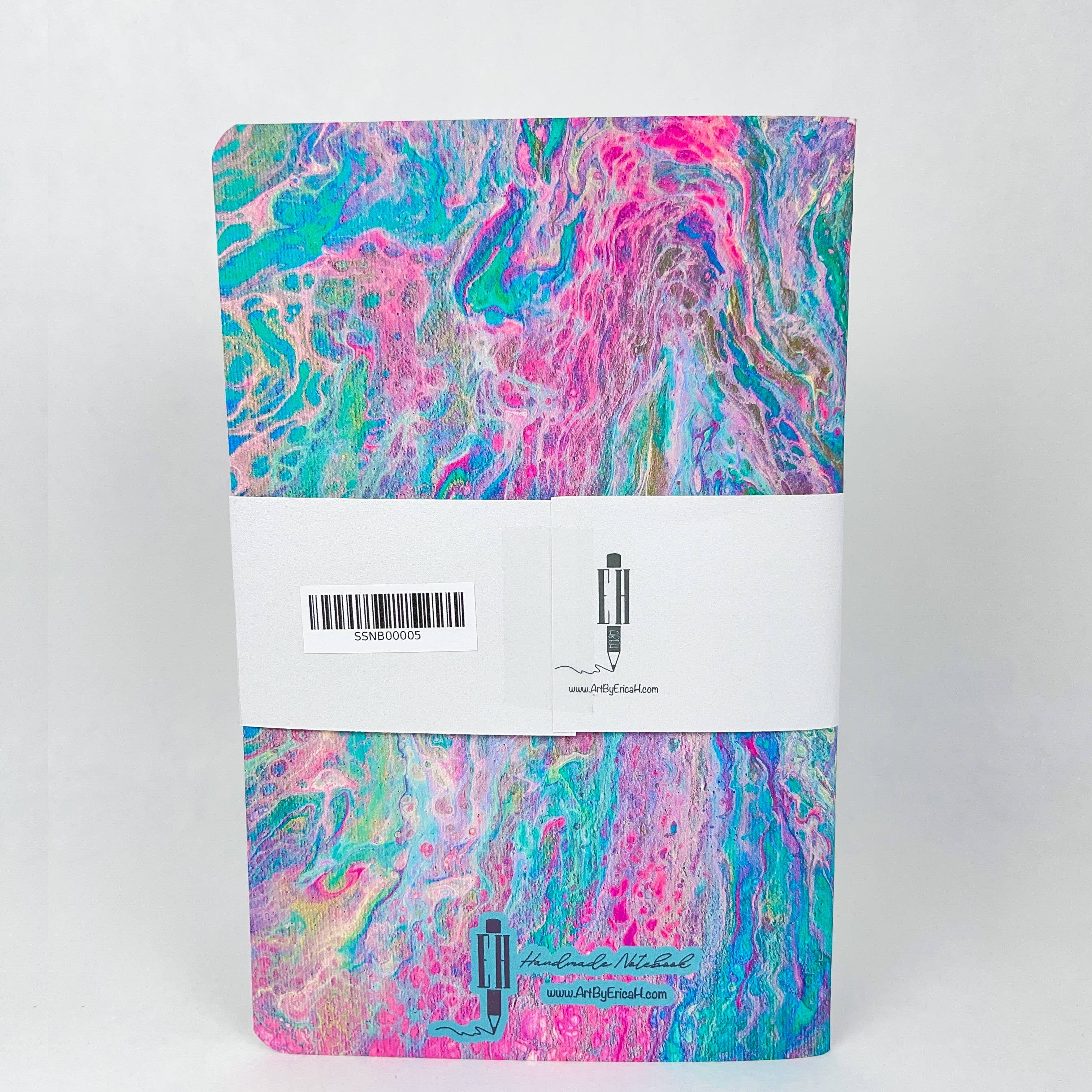 Art by Erica H & Rebel Stitchers - Wholesale Notebook - Liquid Art - Style 6 - Handmade Saddle Bound Notebook8