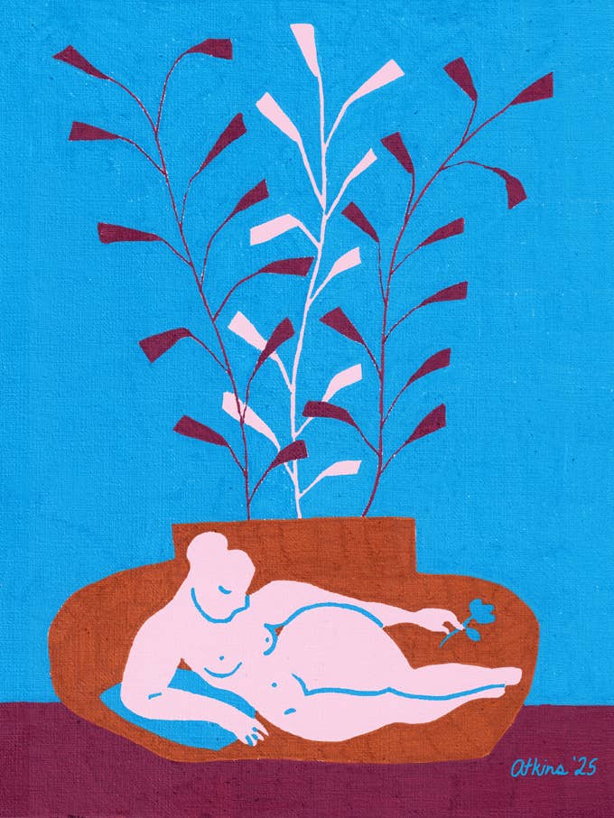 Kvistar i låg vas signerad tryck för wholesale av Amanda Laurel Atkins Art + Illustration