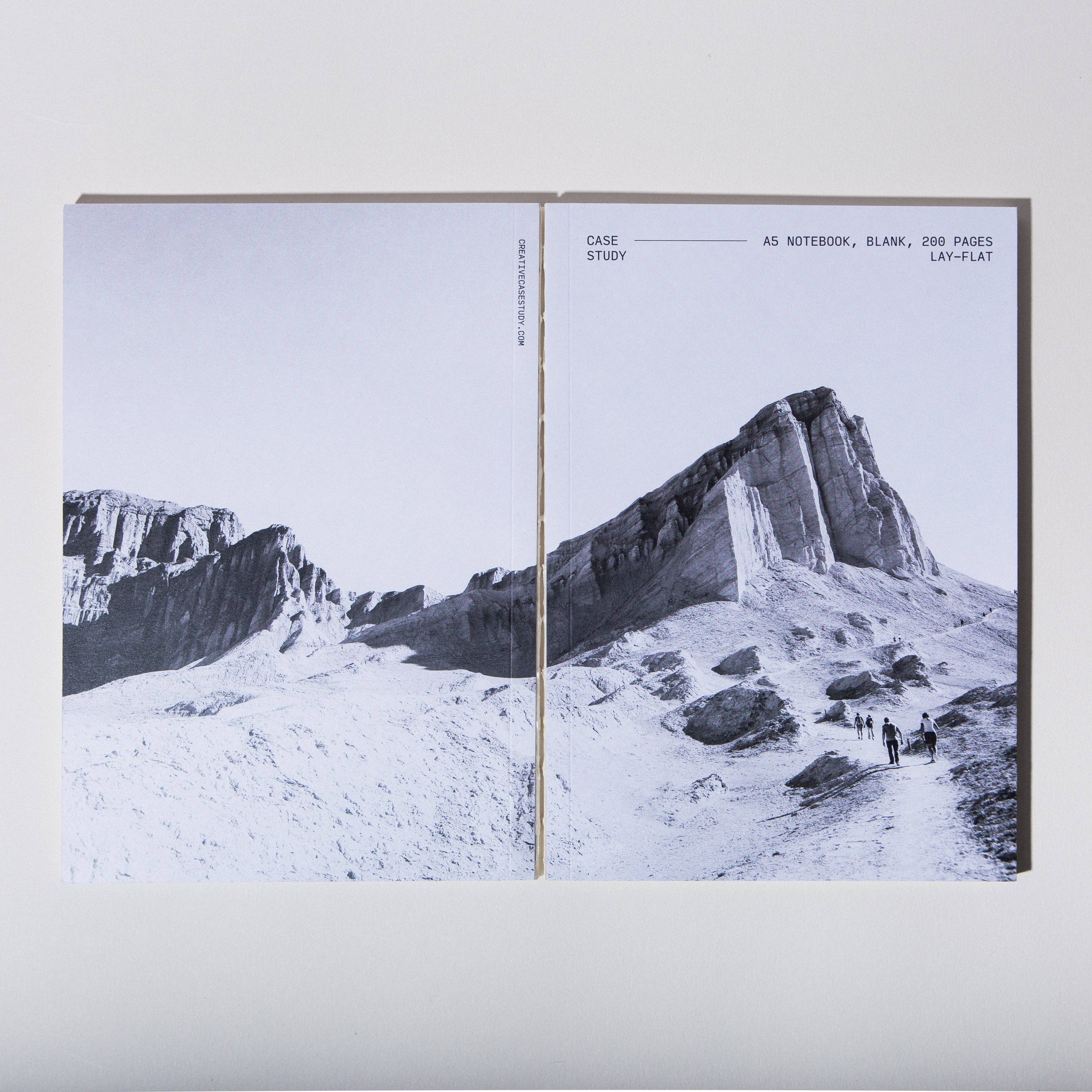Case Study - Wholesale Notebook - Minimal Layflat Notebook – A5 Blank Journal with Exposed Binding & Photo Cover of the Desert1