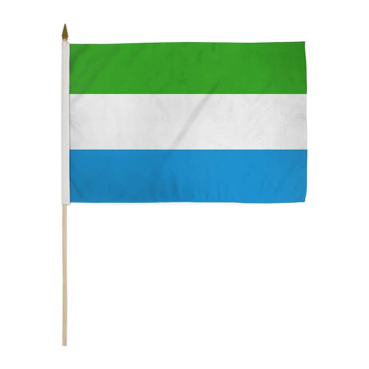 Flags Importer - Wholesale Flag - Sierra Leone 12x18in Stick Flag