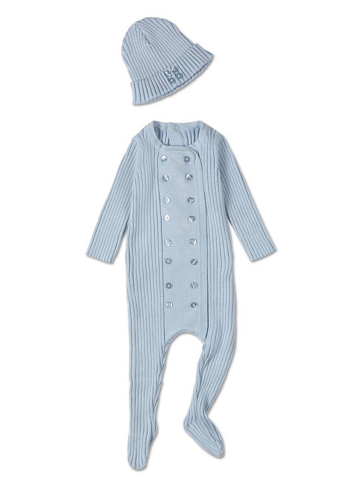 Sweater Rib 2 Pc Footie Set for wholesale by MiniMoi by MeMoi