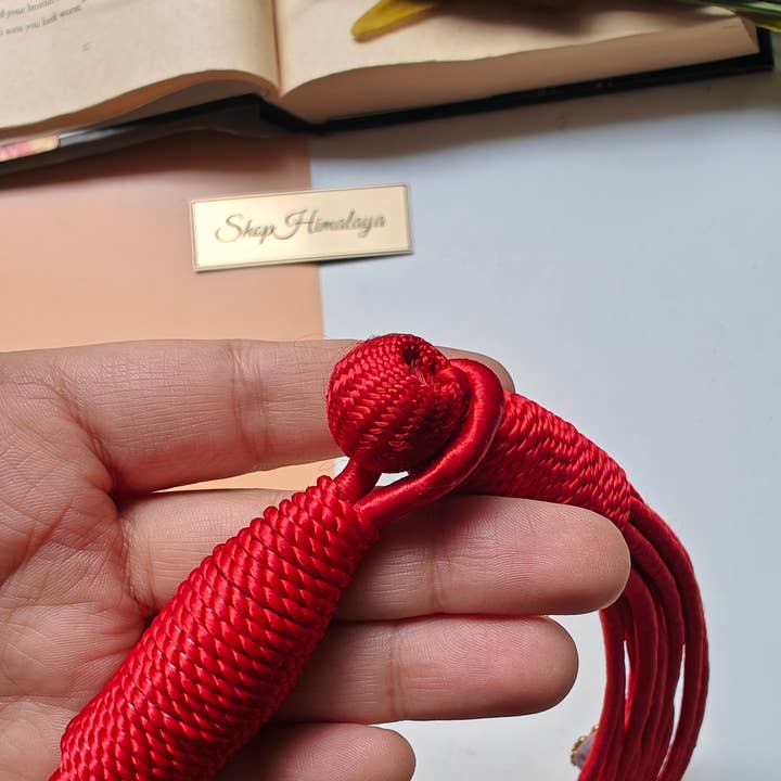 ShopHimalaya - Wholesale Pendant/charm necklace - Silk Thread Statement Necklace with Pendant Floral Accents4