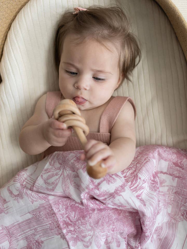 Little Threads - Wholesale Bedding Blanket - Kids & Baby - Pink Jungle Toile Muslin Blanket6