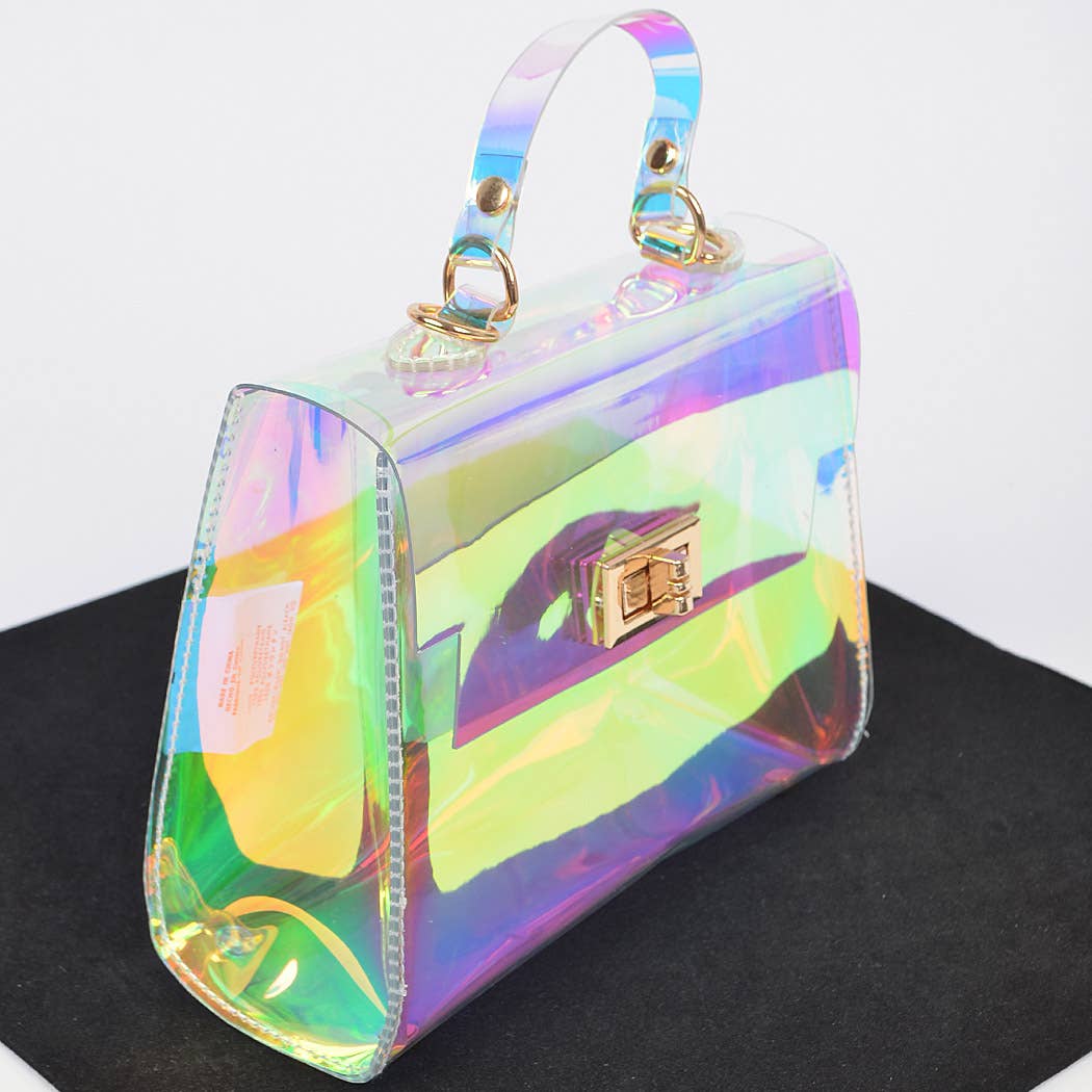 Multicolor Hologram Transparent Crossbody Bag for wholesale on Faire4