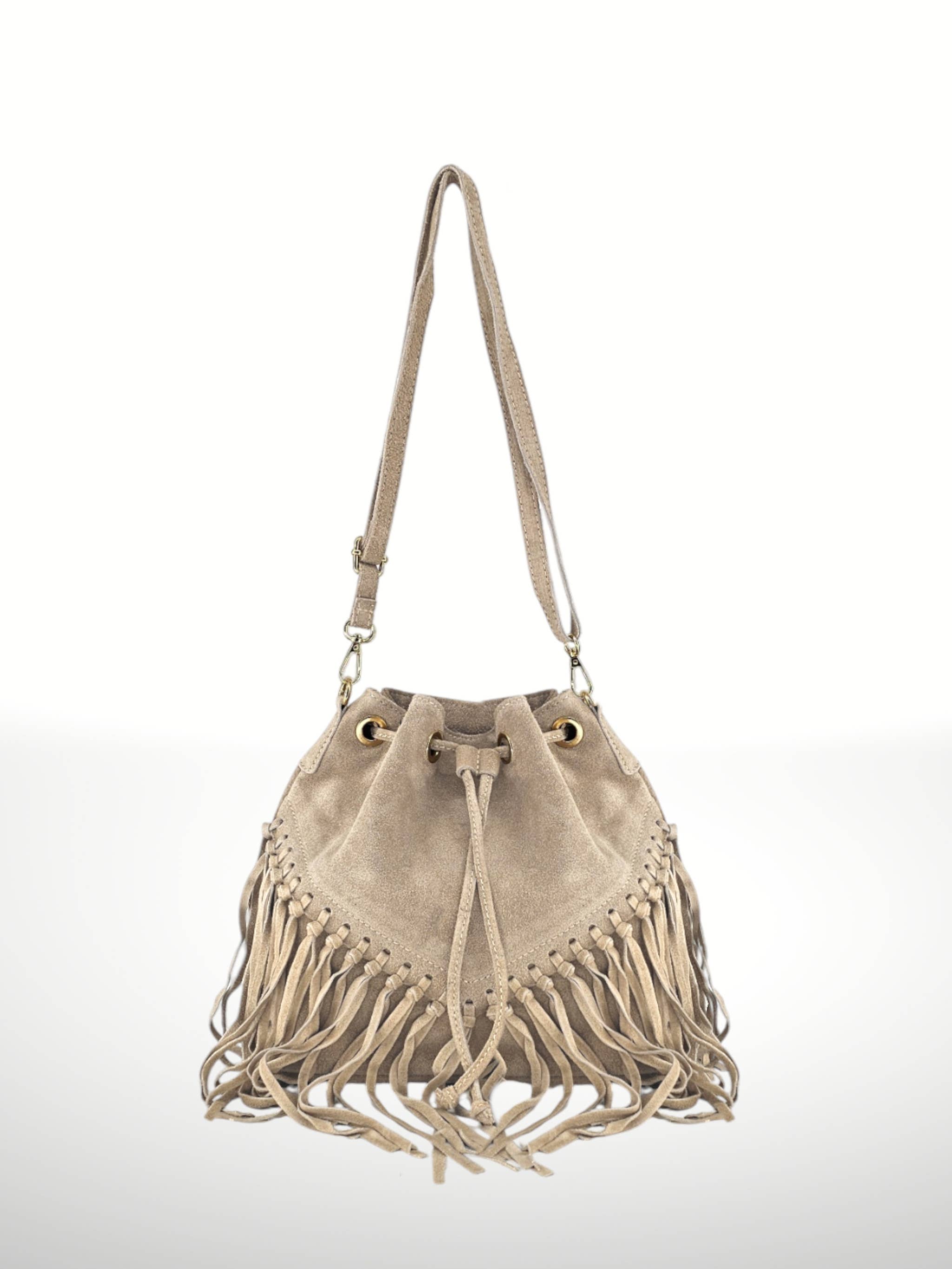 ITALIAN'S LEATHER – Großhandel Schultertasche – Damen – Emanuela Beuteltasche aus Wildleder 2204199