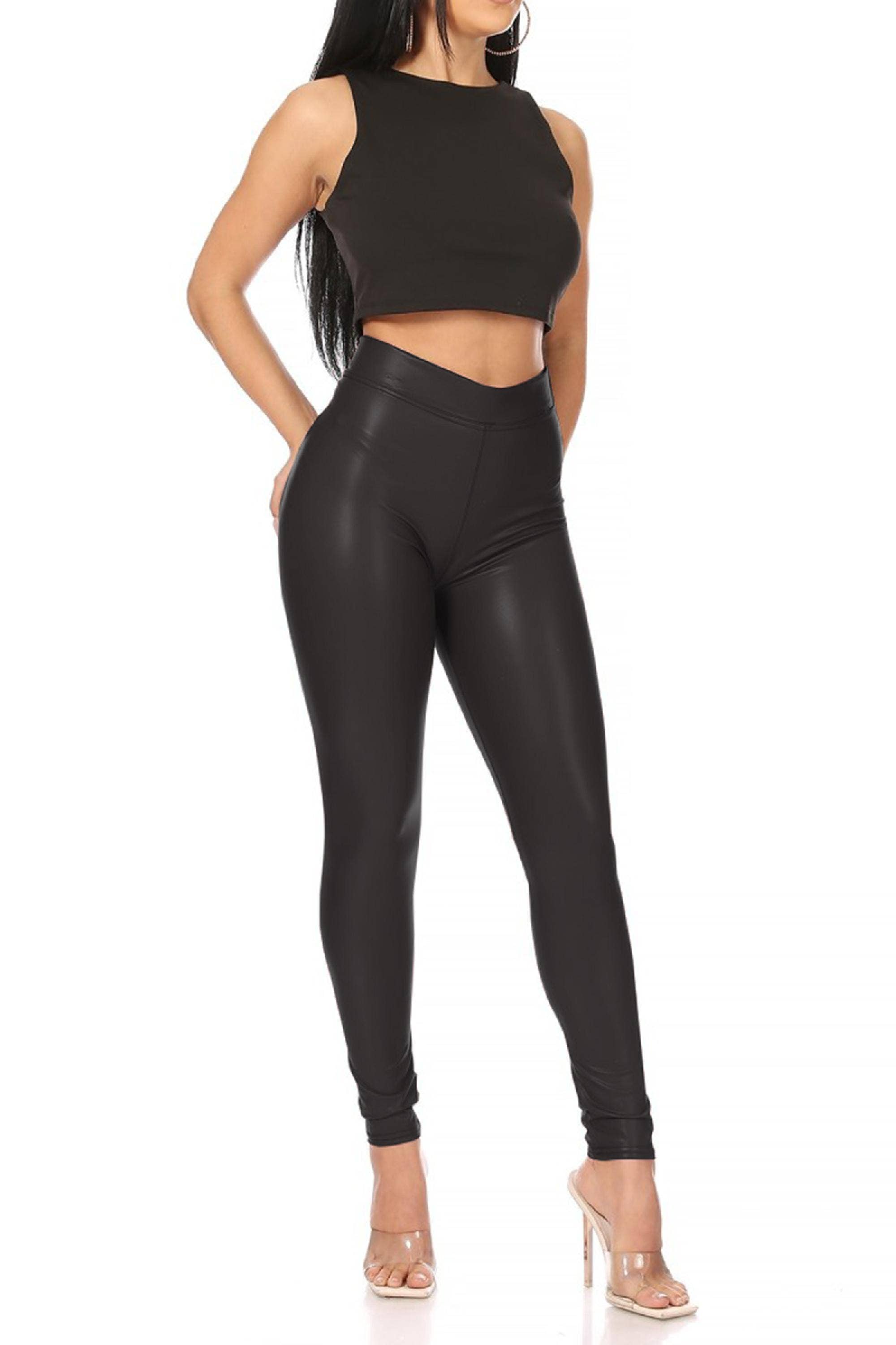 MOA COLLECTION – Leggings - Mulher por atacado – Leggings Faux Sólidas Femininas24