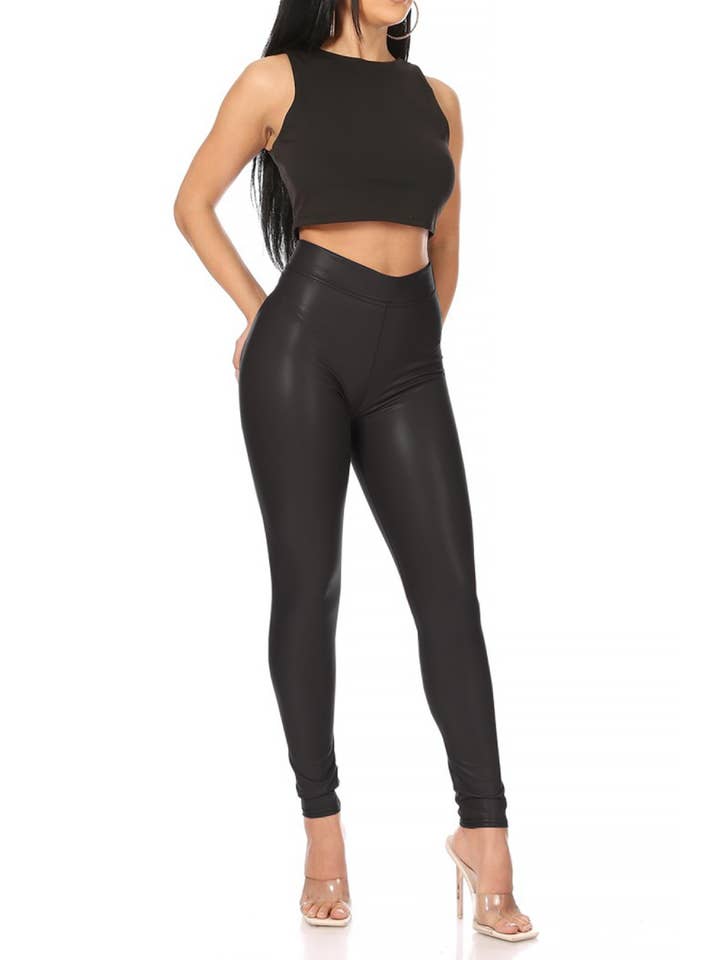 MOA COLLECTION - Wholesale Leggings - Dames - Effen imitatie-legging voor dames24