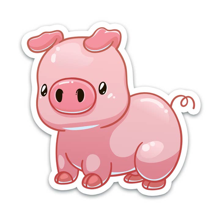 Autocollant Pig | Idées cadeaux animaux de ferme mignons pour des événements spéciaux pour la vente par Vancity Stickers