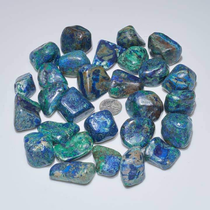 Malachite And More - Wholesale Spiritual Stone/Crystal - 1 LB Azurite Tumbles Assorted