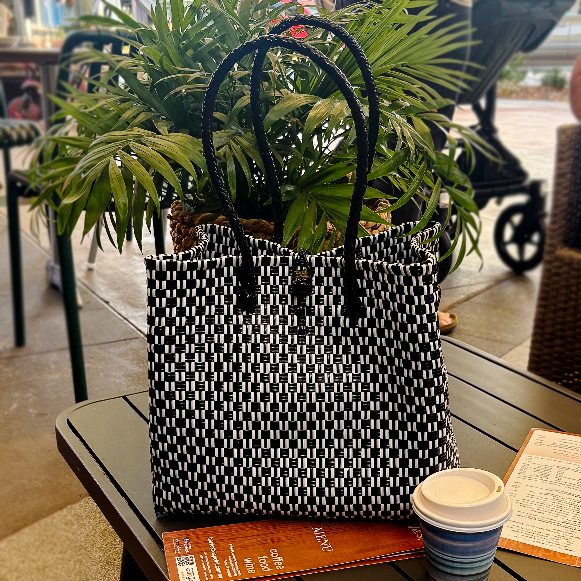 Pure Di Casa - Wholesale Tote Bag - Women's - Duchess Sorbet – Designer Tote In Multicolour Weave3