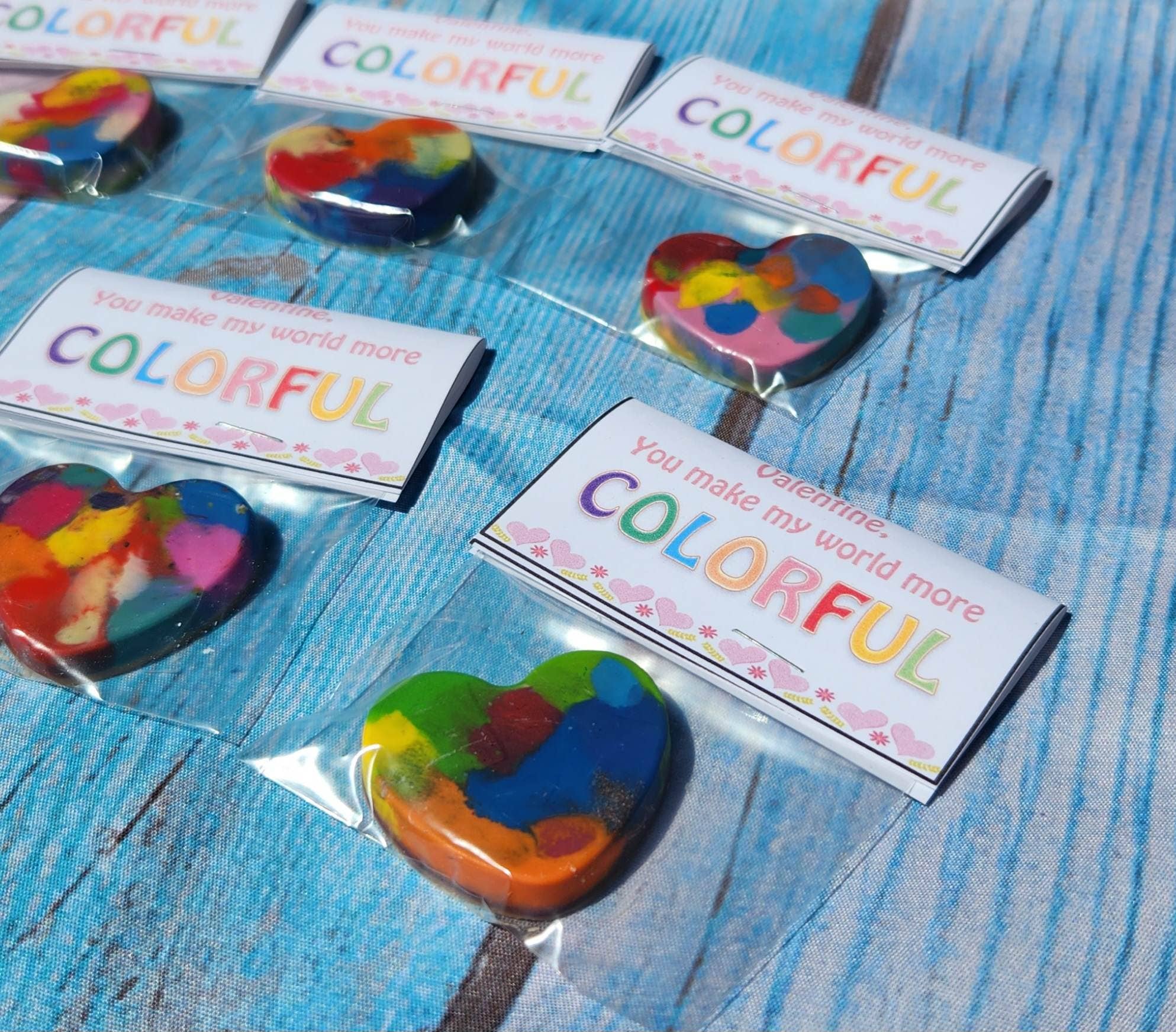 Snazzy Crayons – Engroshandel Gæstegave – Valentinsdag kort - Valentinsdag Crayon Hearts3