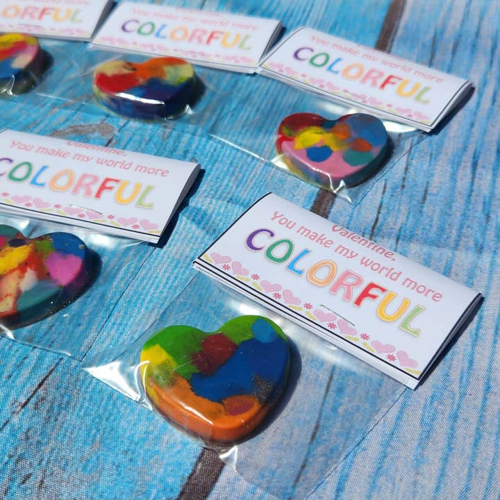 Snazzy Crayons – Engroshandel Gæstegave – Valentinsdag kort - Valentinsdag Crayon Hearts3