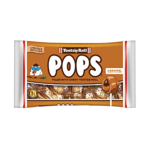 Limited Addition Caramel Tootsie Pops, 12.6oz Bag, 12ct for wholesale by Grandpa Joe's Candy Shop