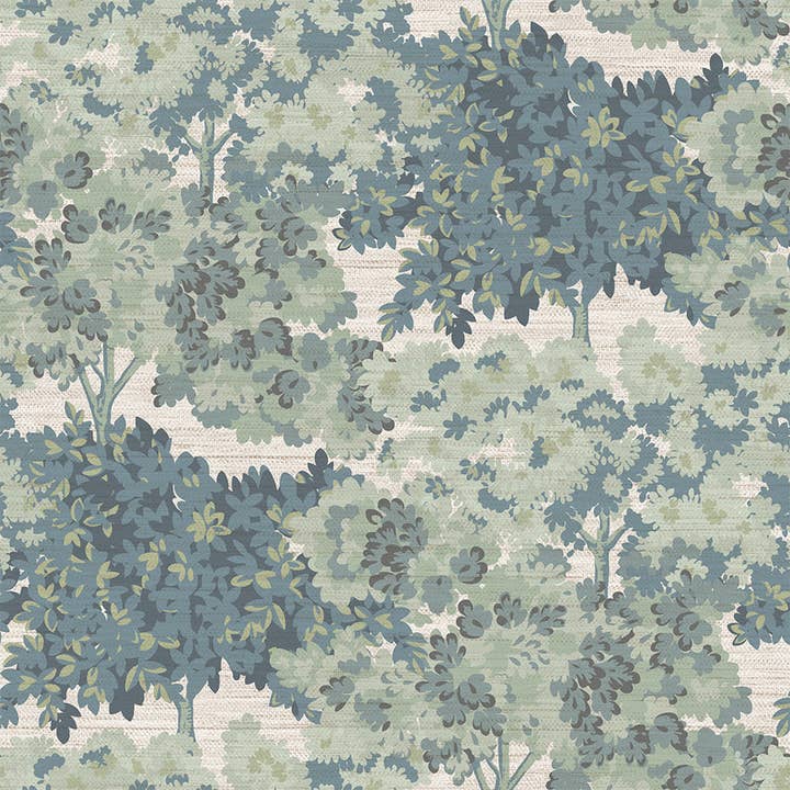 Canopy Toile Faux Grasscoth P+S Wallpaper Green, 56 sqft for wholesale by Tempaper & Co ®