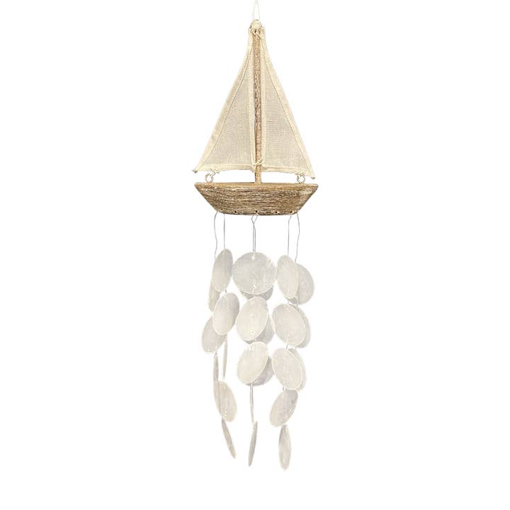 VIE - Wholesale Windorgel - Bekijk Naturals Zeilboot Capiz Windchime1