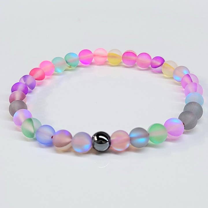 Mermaid Glass Matte Rainbow 6mm for wholesale by The Healing Sanctuary