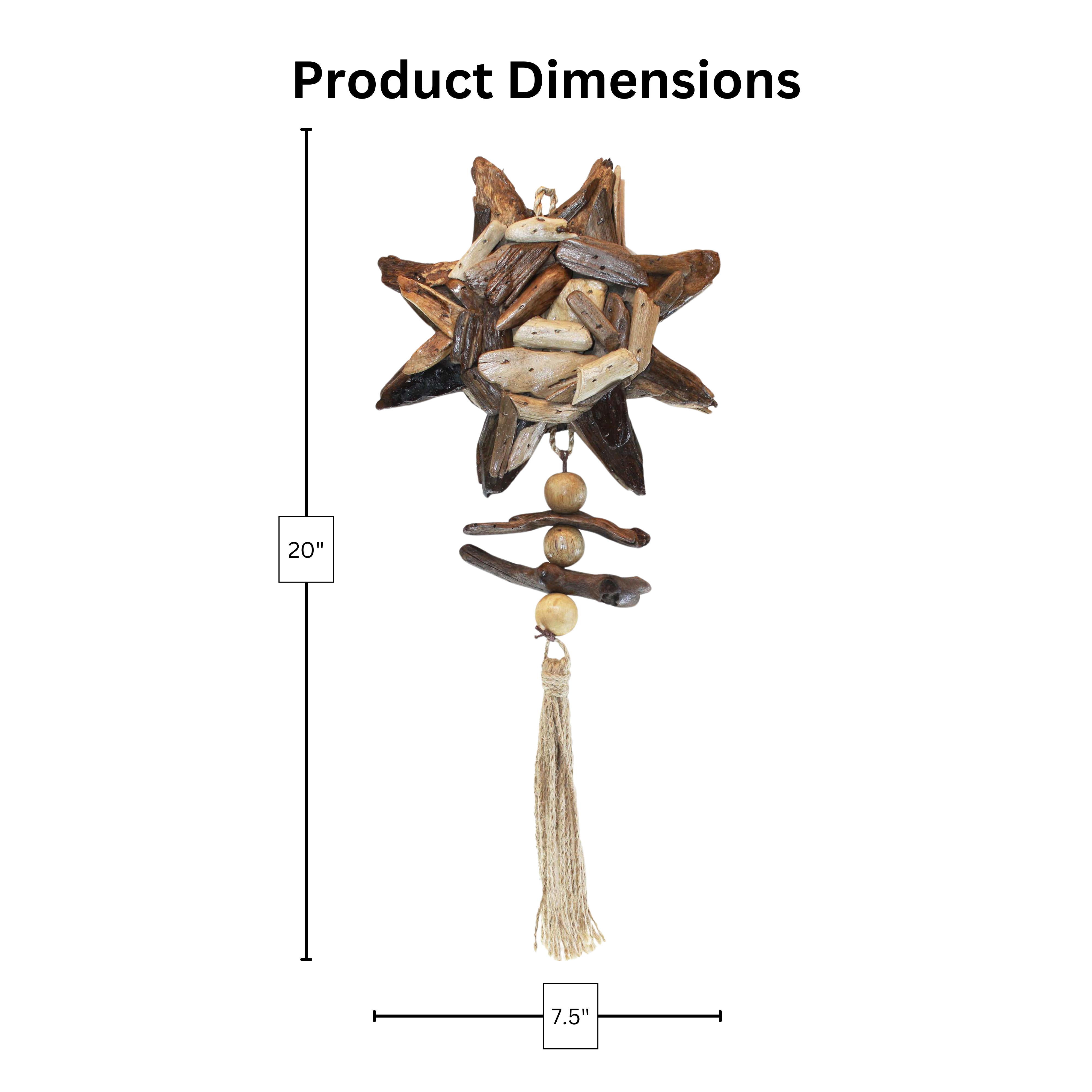 Om Gallery - Wholesale Ornament - Hangend zonneornament van drijfhout2