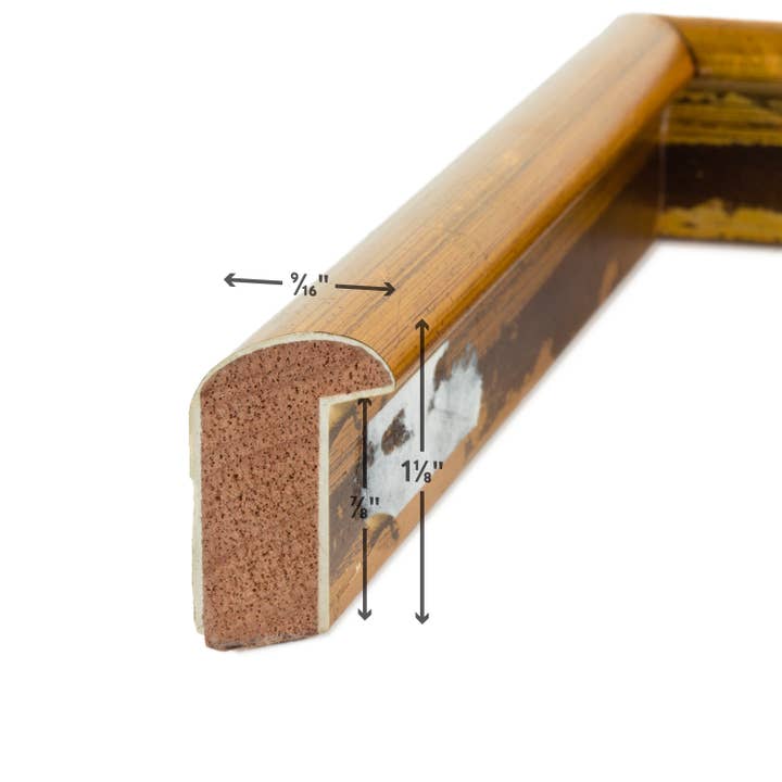 Craig Frames - Vente Cadres photos - Cadre photo 8,5 x 11, doré brossé Bullnose, assemblé1