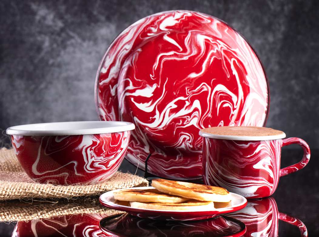 Artesano | Home Decor - Vendita all'ingrosso Servizio da tavola - Set da tavola smaltato marmorizzato dipinto a mano da 16 pezzi21