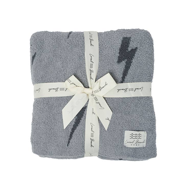 Local Beach - Wholesale Throw Blanket - Lightning Bolt Luxe Home Blanket