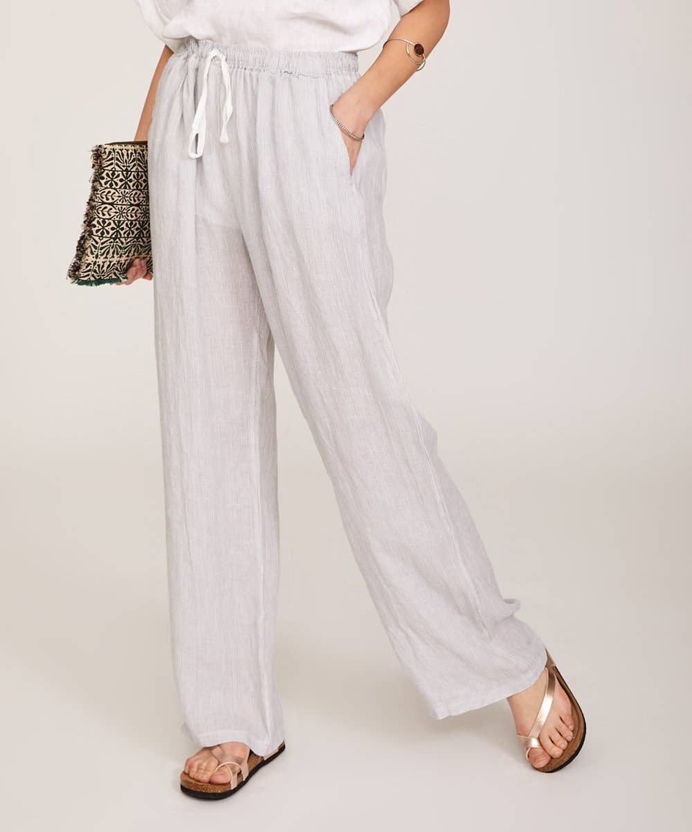 la maison des fibres naturelles - Wholesale Pants - Women's - Straight linen trousers 630132 100% linen44