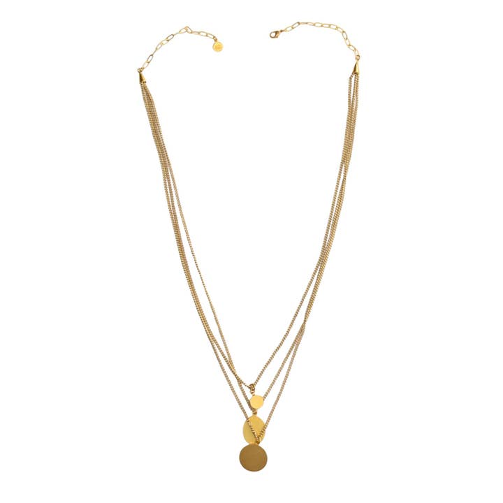 Velour tredobbelt halskæde i guld for engroshandel hos Catherine Page Jewelry