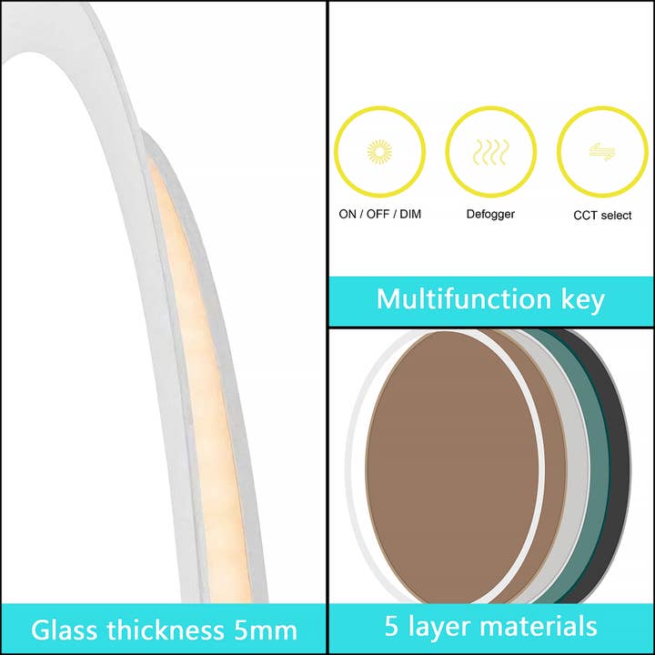 Brio Lighting - Wholesale Bathroom Mirror - 20x28" Oval Frameless LED Anti-Fog Dimmable Bathroom Mirror