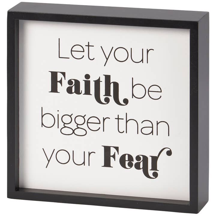 Your Faith Inset Box Sign for wholesale by Primitives by Kathy