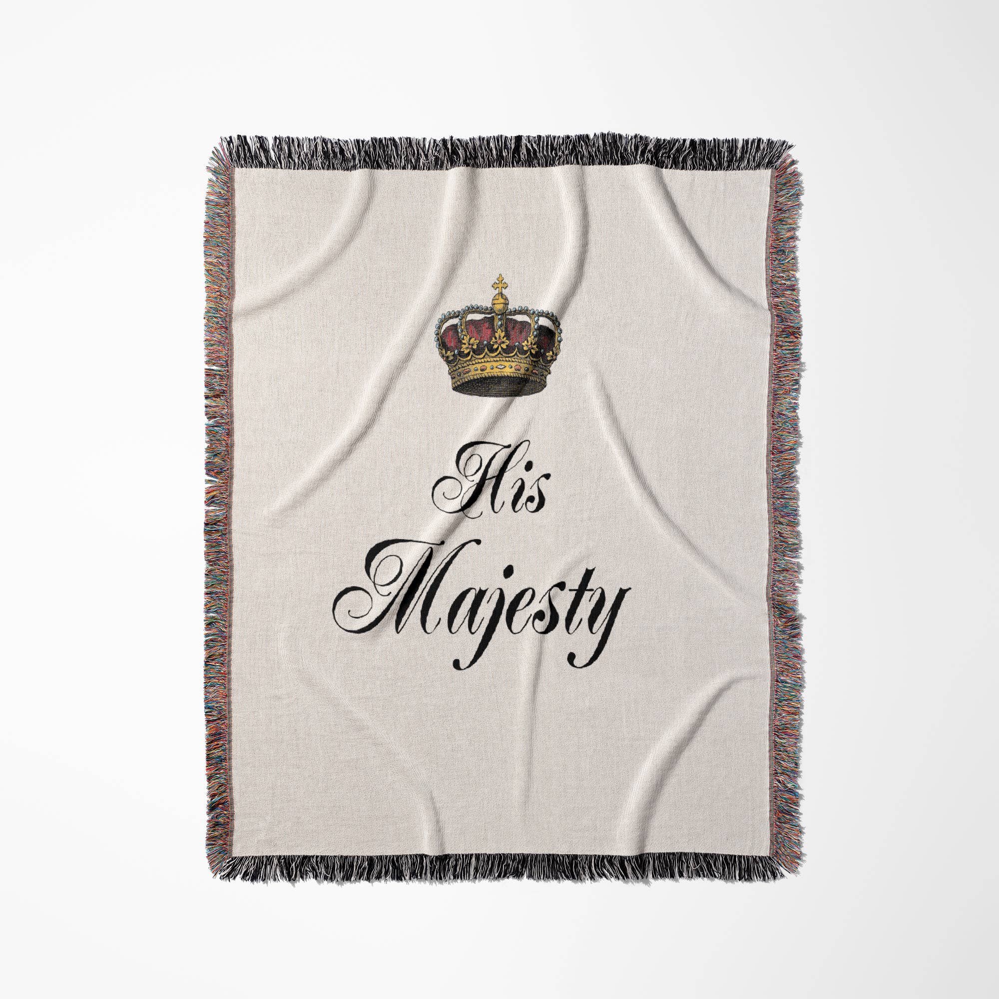 3dRose - Wholesale Throw Blanket - 3dRose, His Majesty - part of a his and hers mr and mrs couples gift set funny humorous royal king humor, Blanket0