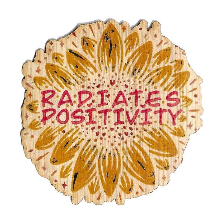 Radiates Positivity for wholesale by Bamboo Wood Stickers