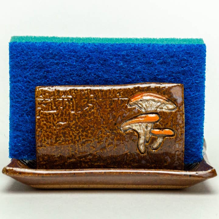 Jack-O'-Lantern Mushroom Handgjord keramisk Svamphållare för wholesale av White Squirrel Clayworks