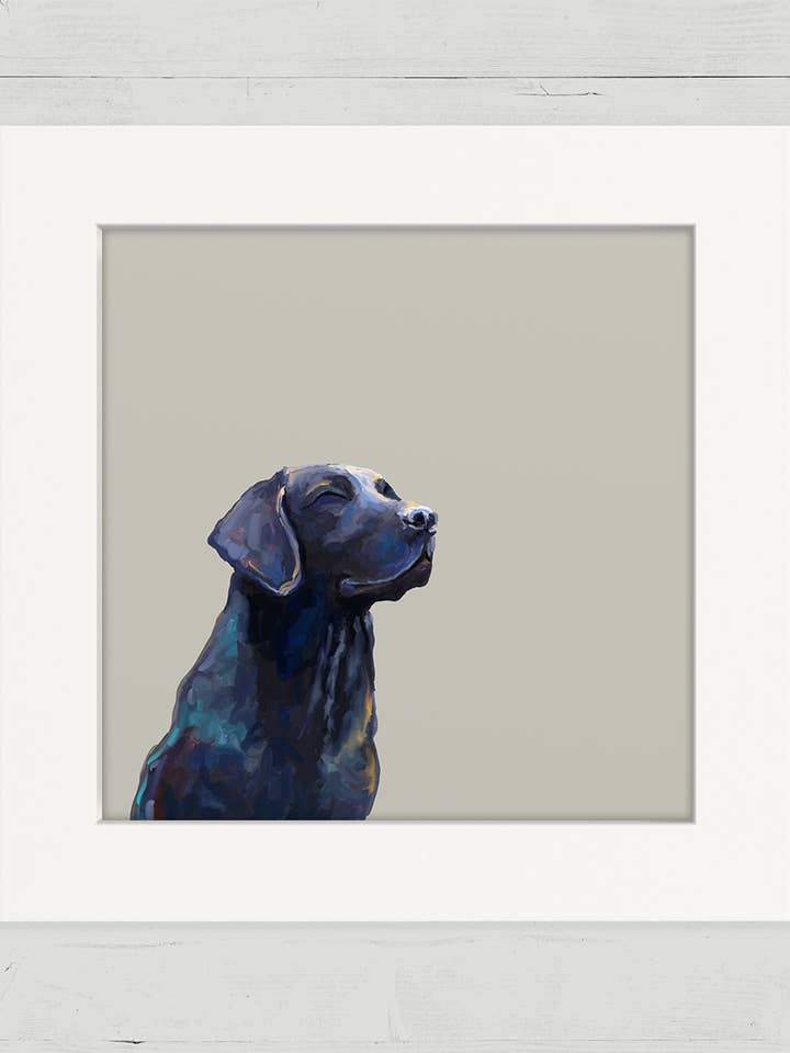 Black Lab Moment Happy Square for wholesale by Cathy Walters Art