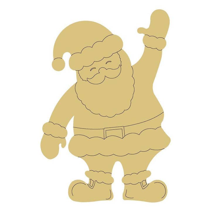 Santa Design By Lines Unfinished Wood Cutout Style 1 for wholesale by Diverse Woodworking
