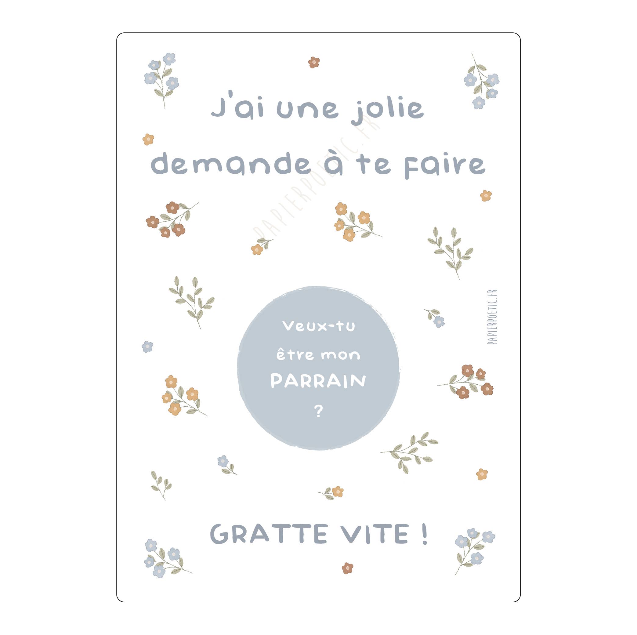 Papier Poetic - Wholesale Baby Card - Scratch Card "Fleuri Multico" 9 options8