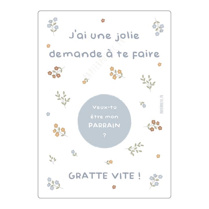 Papier Poetic - Wholesale Baby Card - Scratch Card "Fleuri Multico" 9 options8
