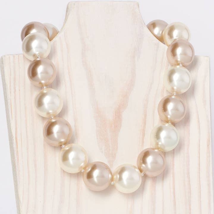 Ivory/Champagne Necklace for wholesale by Hot Girls Pearls-Freezable Cooling Jewelry