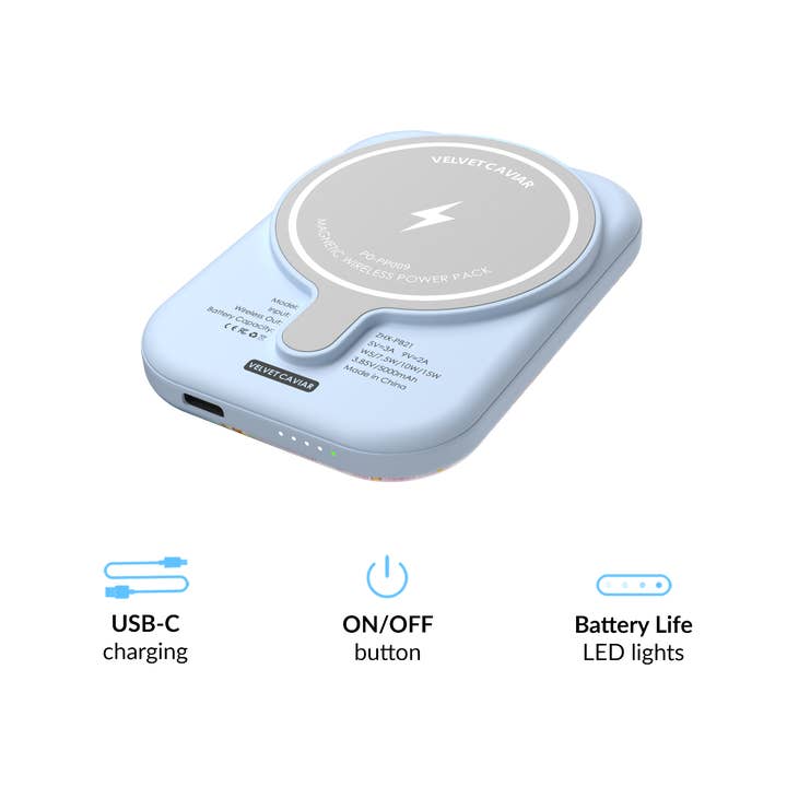 VELVET CAVIAR - Wholesale Portable Charger - MagSafe Battery Power Pack - Holo Moonstone Marble