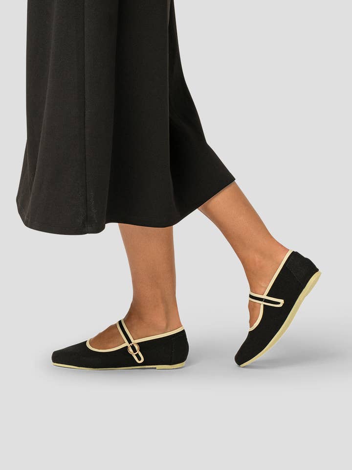 Paez - Vendita all'ingrosso Ballerine - Donna - MARY JANE LINO NERO - DONNA3