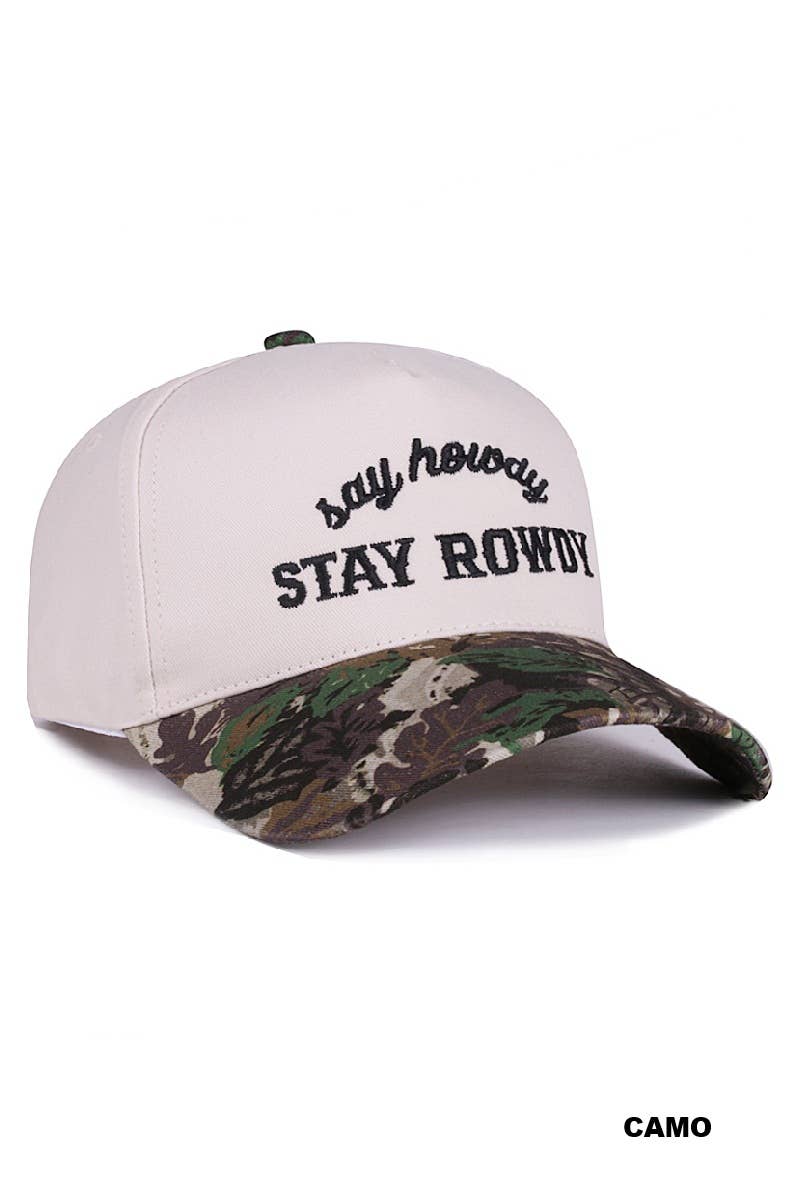 42POPS - Wholesale Honkbalpet - Dames - .1028 Zeg Howdy Blijf Rowdy Two Tone Canvas Katoenen Pet SI-289911