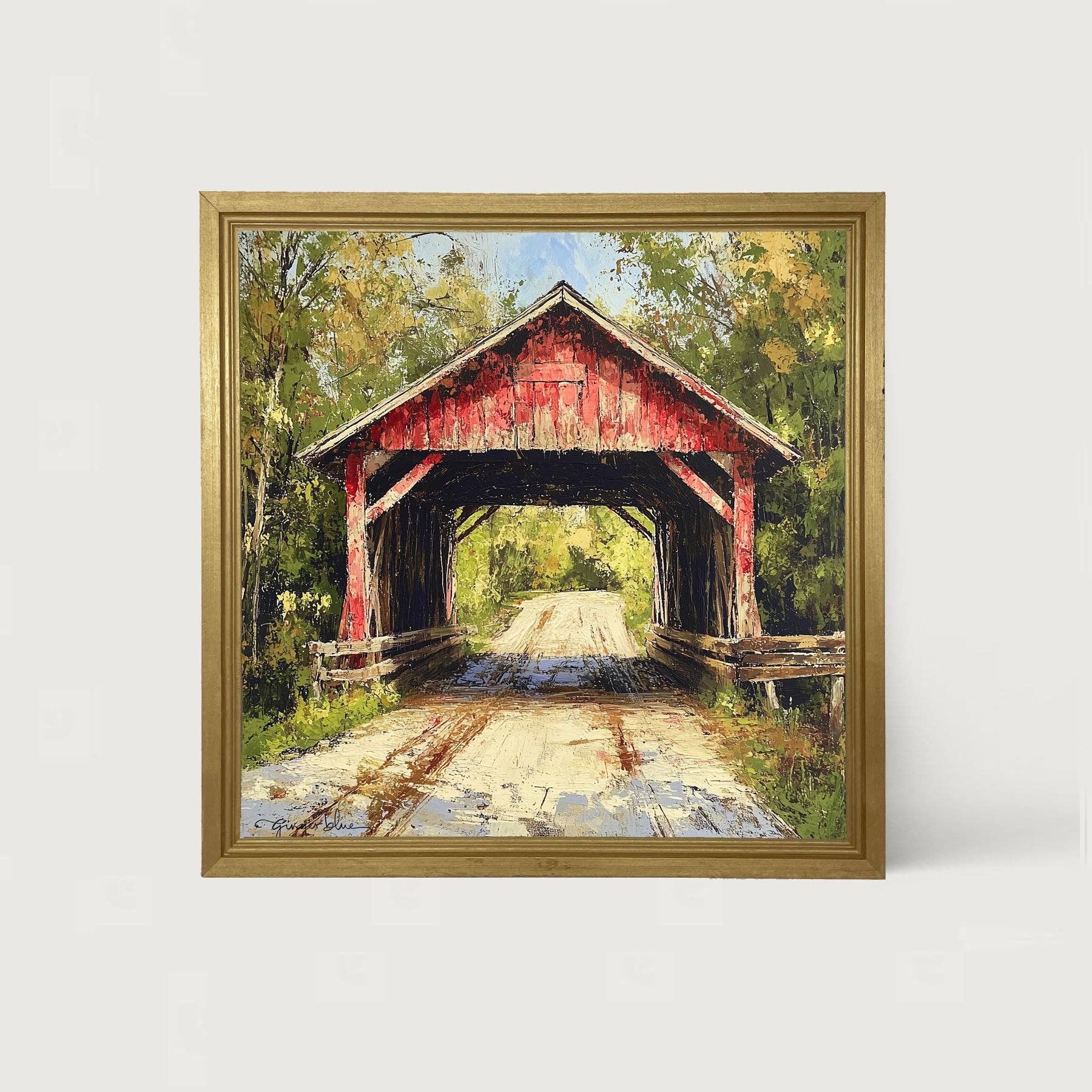 ginger blue - Wholesale Art Print - Covered Bridge11