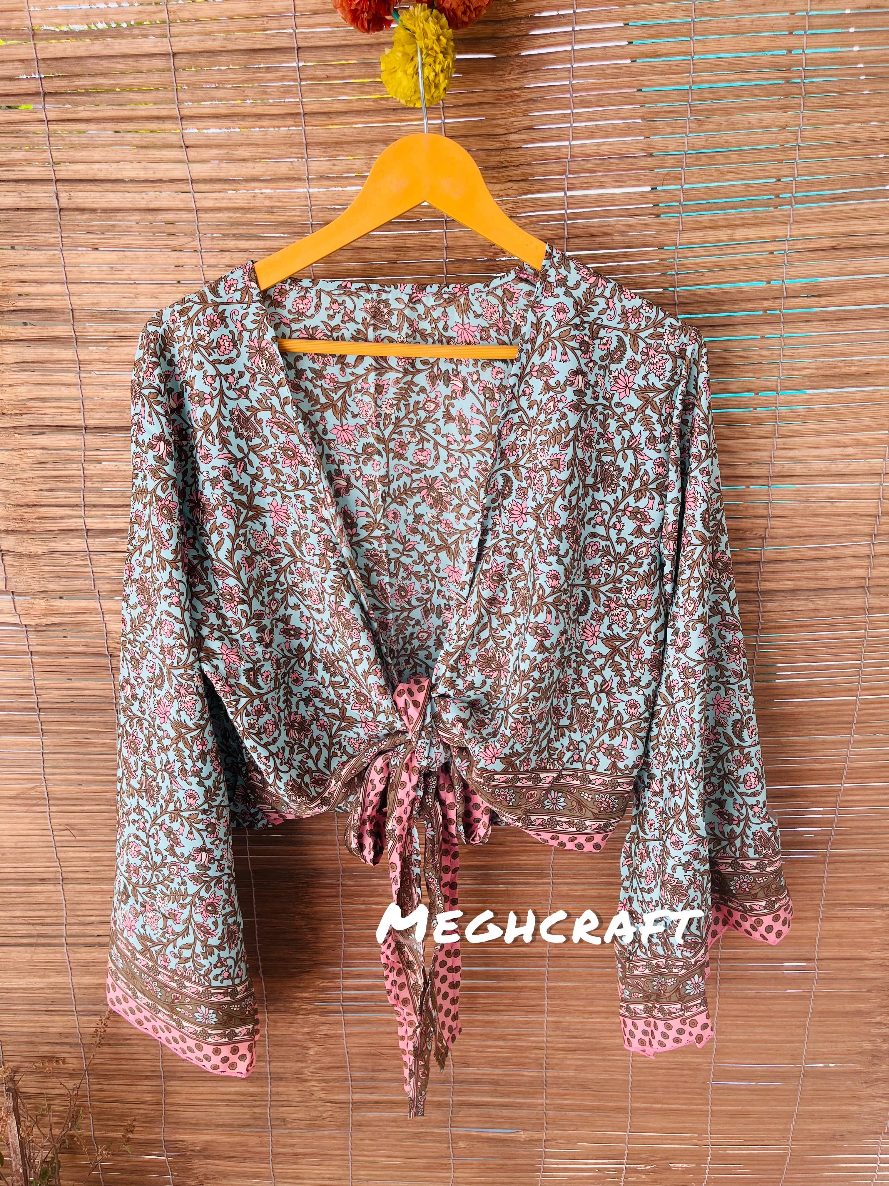 Meghcraft – Engroshandel Bluse - Dame – Silketop med klokkeærmer og bindebånd22